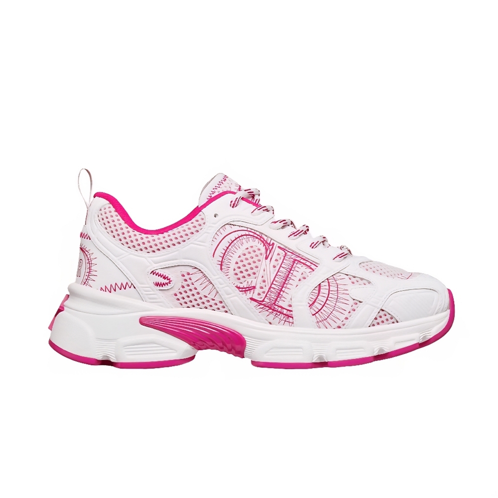 $1,250 Dior Chrono Sneaker Mesh/Technical Fabric White & Pink EU 38.5 US 8.5 NIB